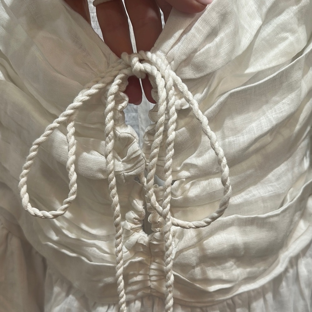 Faithfull the Brand White Puff Sleeve Sundress - Picture 4 of 11